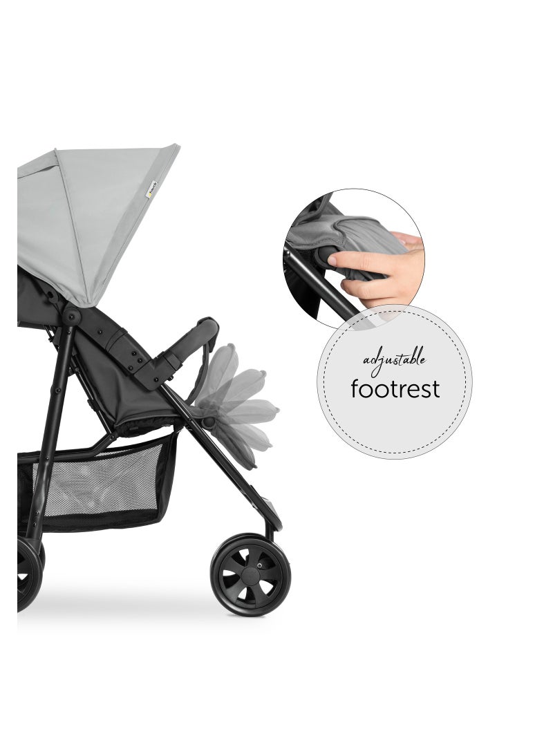 Citi Neo 3 Pushchair, Grey Lightweight 3 Wheeled Stroller (Only 7.5Kg), Compact And One Hand Folding, With Raincover