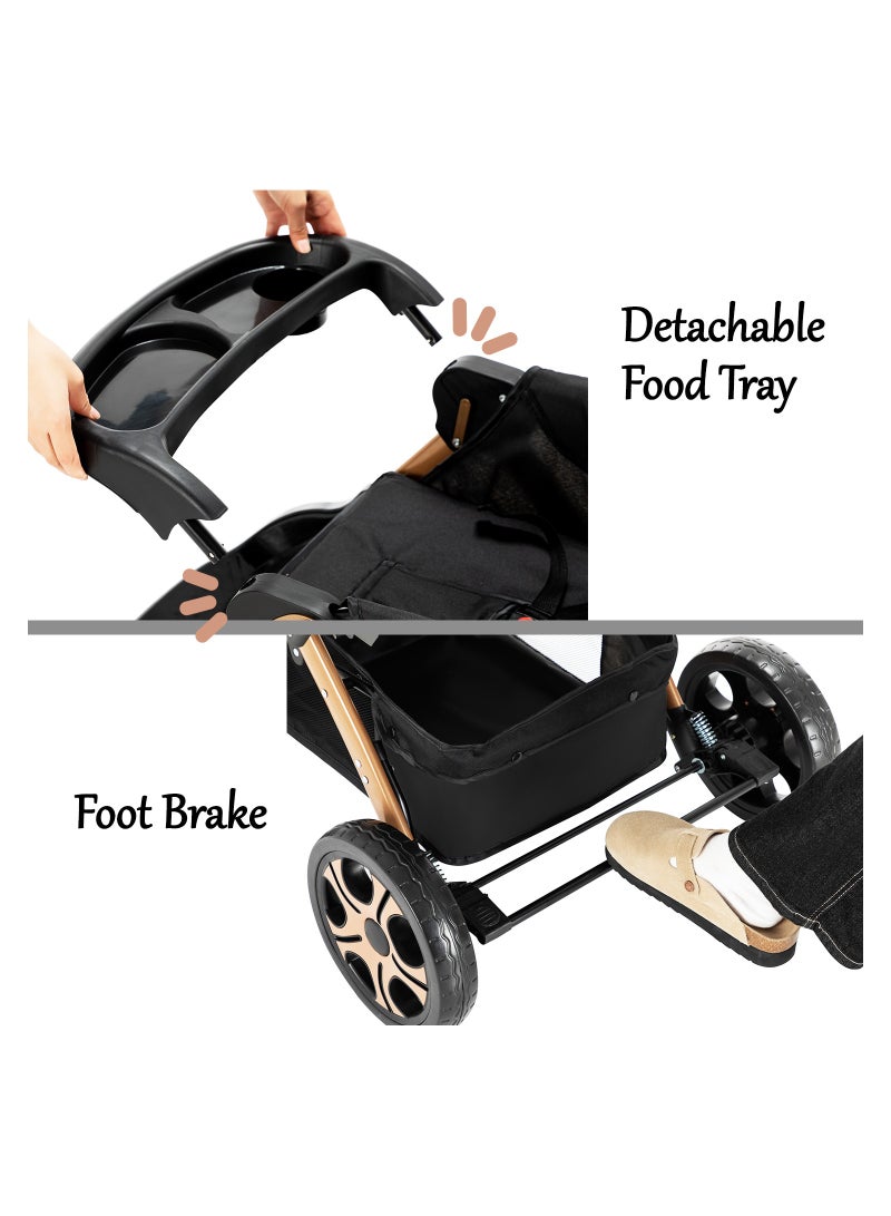 Reversible Trip2 Stroller With Extra-wide Canopy - Black