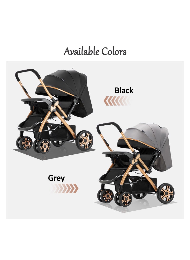 Reversible Trip2 Stroller With Extra-wide Canopy - Black