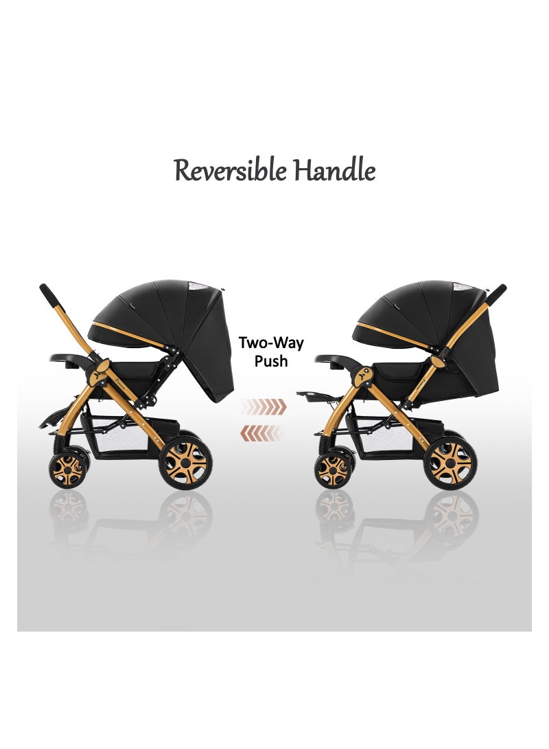 Reversible Trip2 Stroller With Extra-wide Canopy - Black