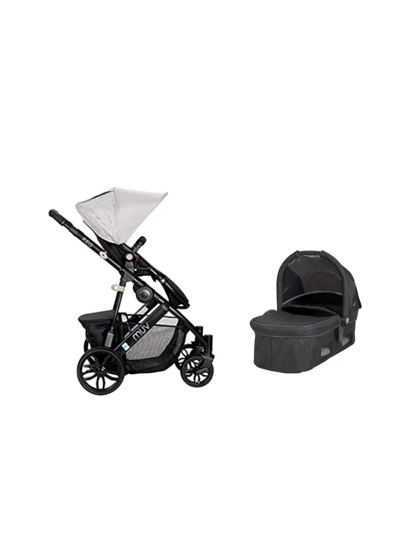 Muv Reis Stroller Satin Black Sand Stone