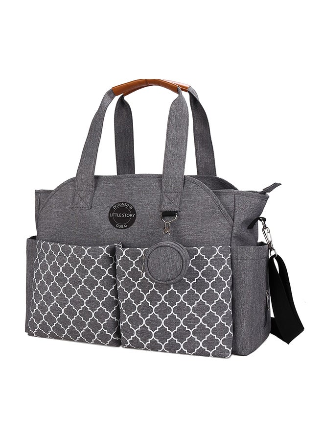 Reversible Look At Me Stroller - Black With Signature Diaper Bag - Grey