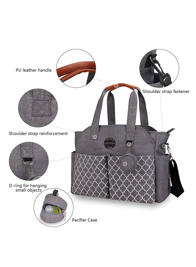 Reversible Look At Me Stroller - Black With Signature Diaper Bag - Grey