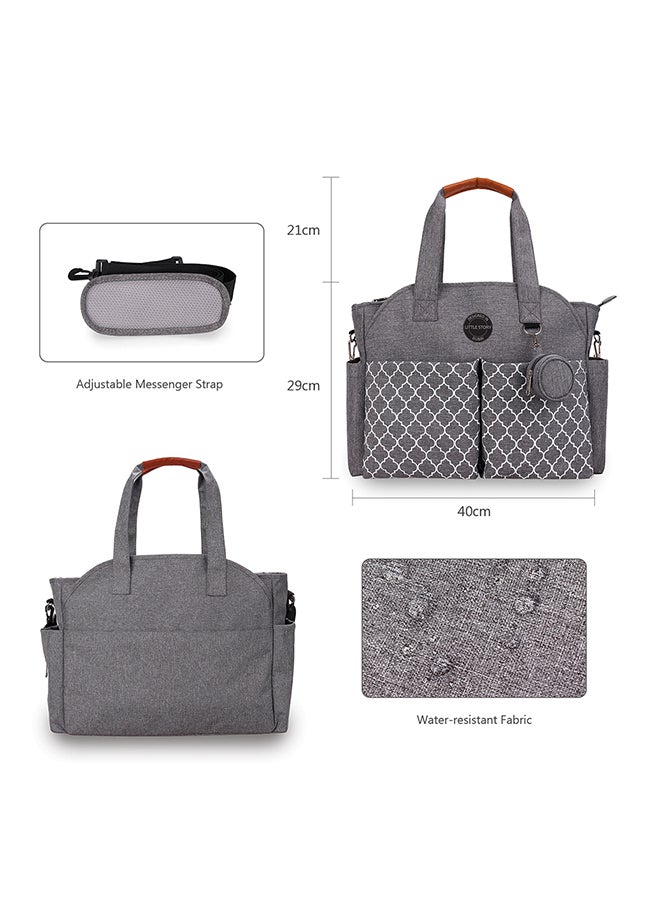 Reversible Look At Me Stroller - Black With Signature Diaper Bag - Grey