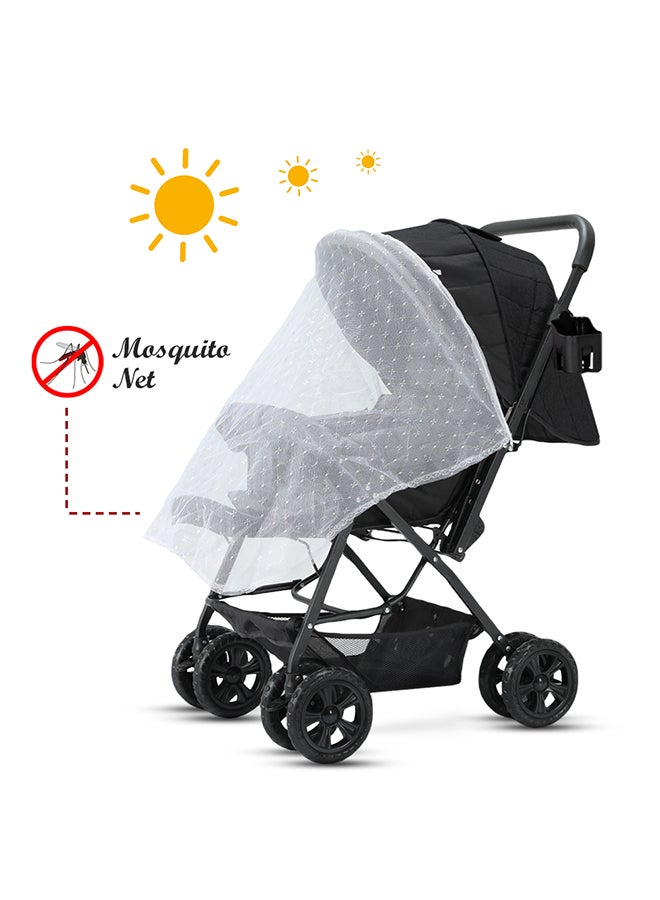 Reversible Look At Me Stroller - Black With Signature Diaper Bag - Grey