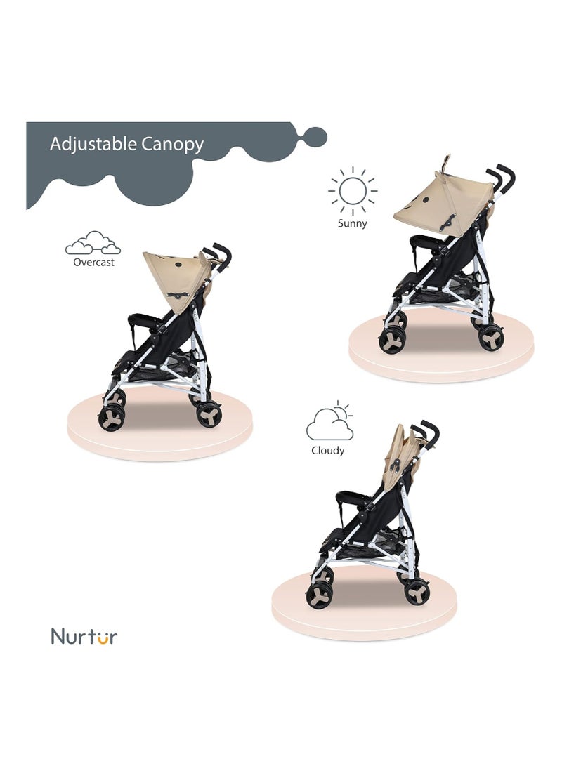 Luca Lightweight Stroller 0 To 36 Months Storage Basket Detachable Bumper 5 Point Safety Harness Compact Design Shoulder Strap