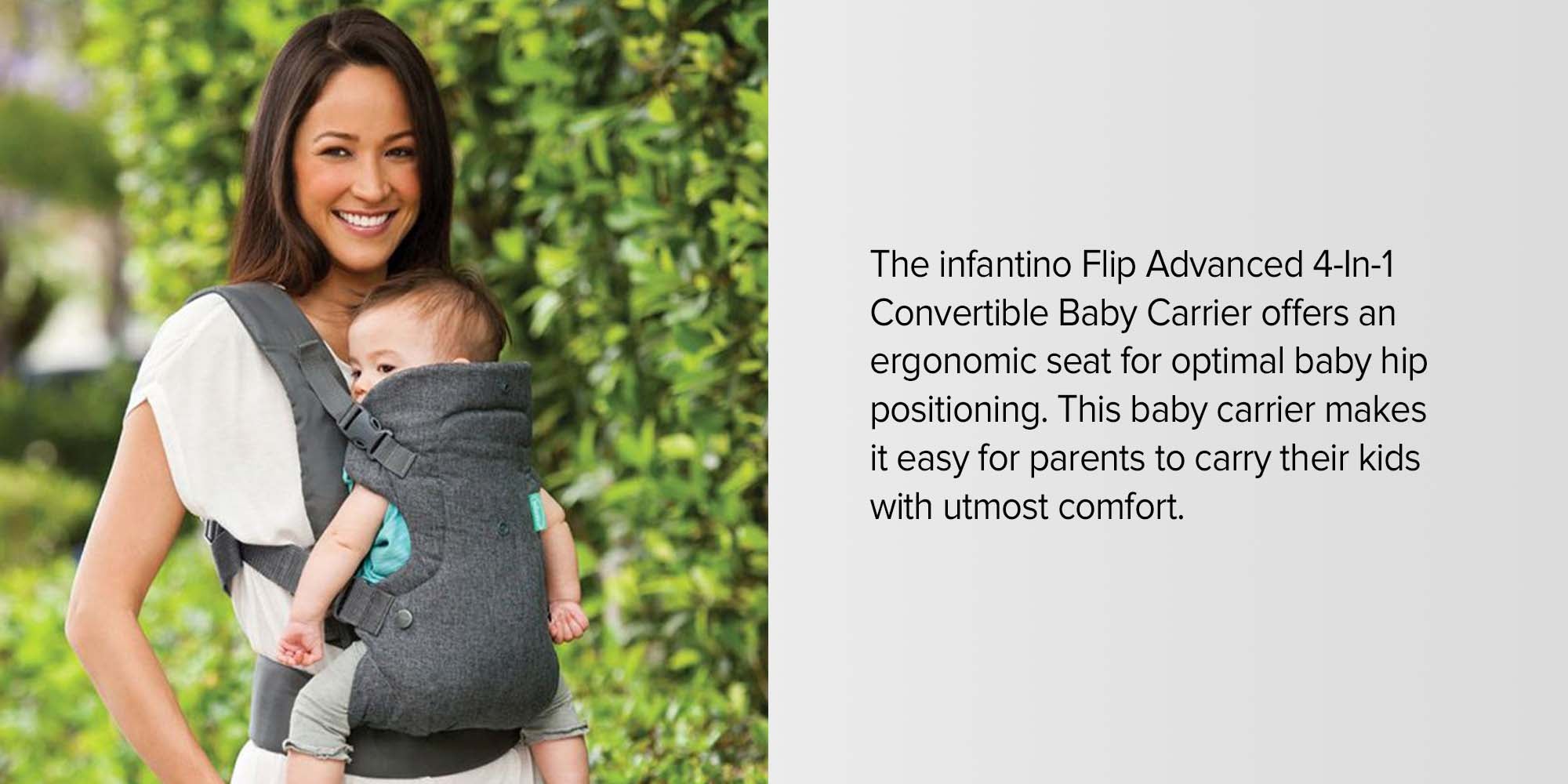 4-In-1 Flip Advanced Convertible Baby Carrier, Grey, 8 Kg To 36 Kg