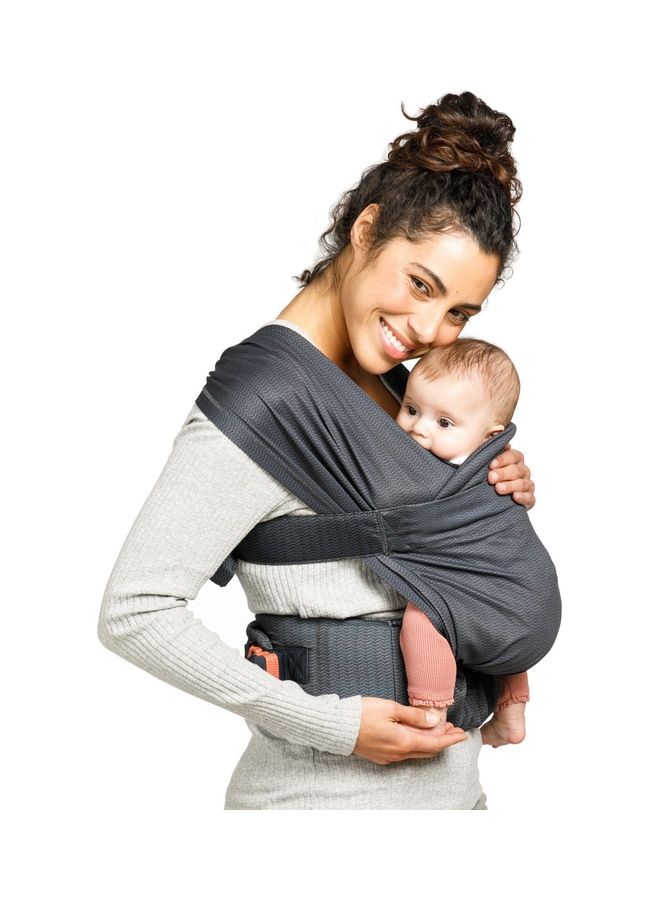 Hug And Cuddle Adjustable Hybrid Wrap Baby Carrier with Quilted Privacy Cover And Built-in Storage Pouch From 0 Months and Above - Black