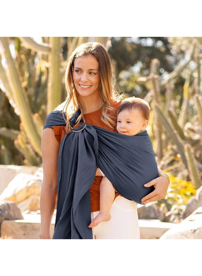 Ring Sling Wrap Carrier ; Handsfree Versatile Support Wrap For Mothers Fathers And Caregivers ; Breathable Baby Wrap Carrier For Newborns Infants & Toddlers ; Supports 833 Lbs ; Flint