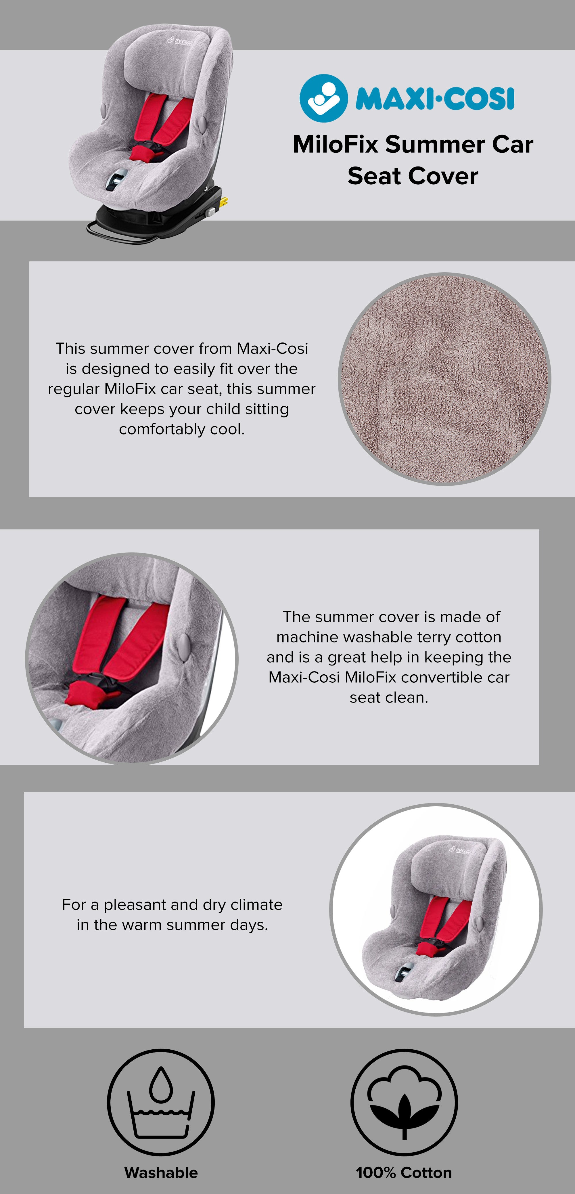 MiloFix Summer Cover Car Seat - Cool Grey