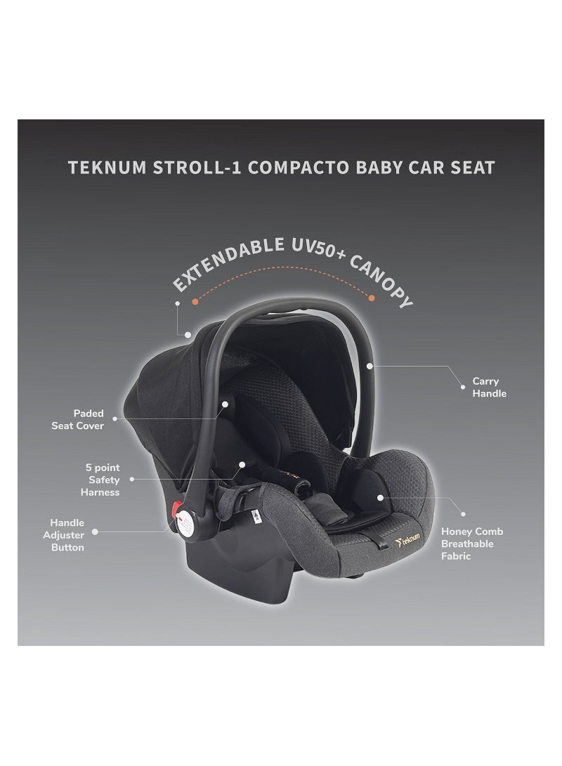 Teknum STROLL1 Compacto Baby Car Seat - Black