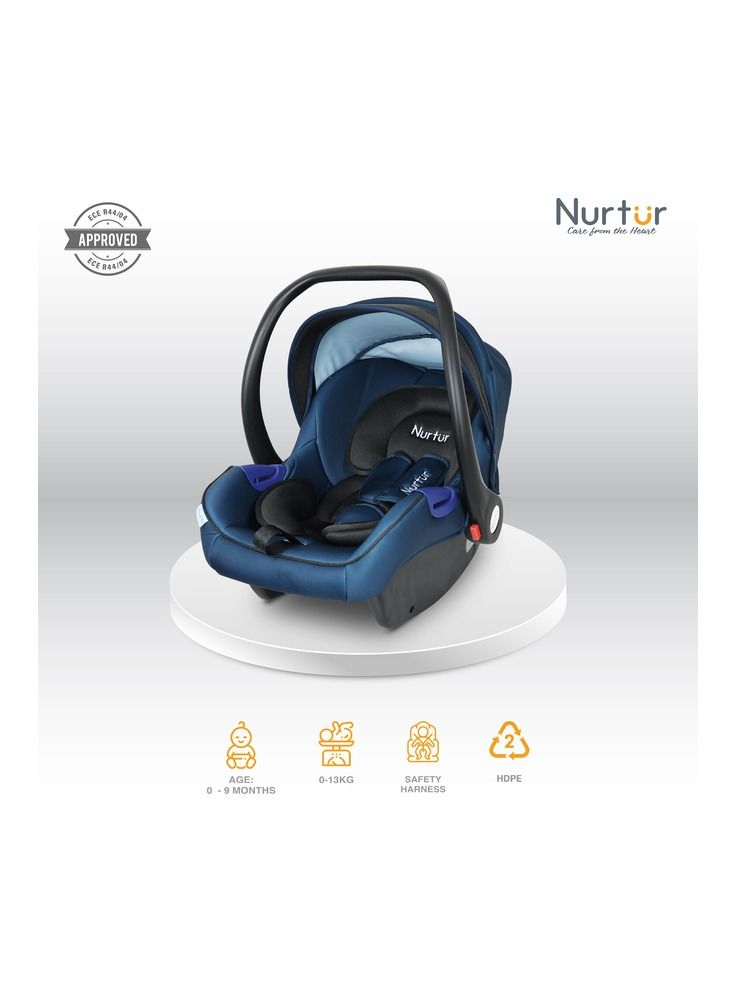 Nemo Baby Carrier Adjustable Canopy and Handle Extra Protection 3 Point Safety Harness Suitable from 0 months to 12 months Upto 13kg Blue Official Product