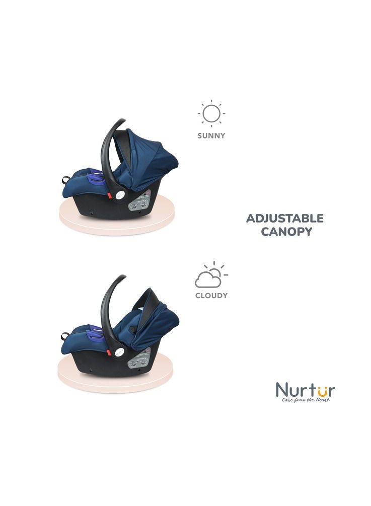 Nemo Baby Carrier Adjustable Canopy and Handle Extra Protection 3 Point Safety Harness Suitable from 0 months to 12 months Upto 13kg Blue Official Product