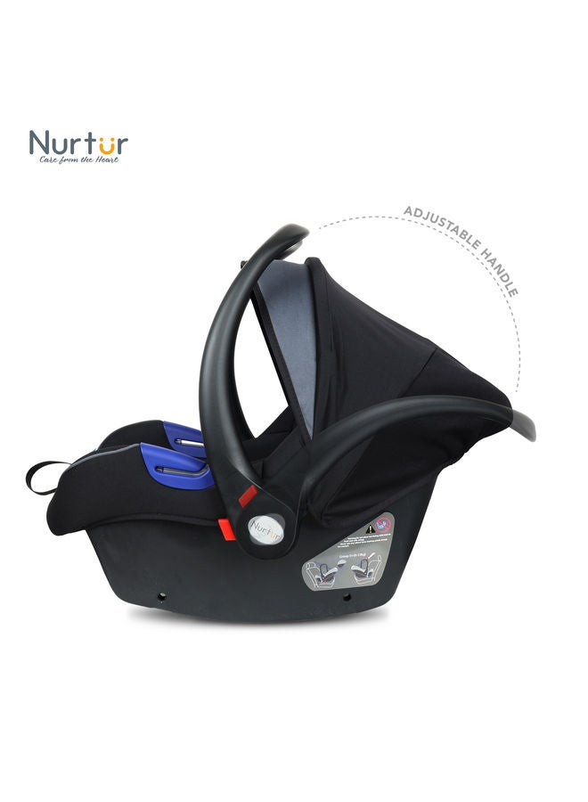 Nemo Baby Carrier Adjustable Canopy and Handle Extra Protection 3 Point Safety Harness Suitable from 0 months to 12 months Upto 13kg BlackDark Silver Official Product