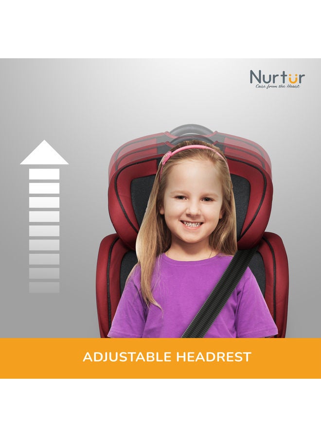 3-In-1 Jupiter Baby/Kids Car Seat, Booster Seat With Adjustable Backrest Extra Protection, 5 Point Safety Harness, 3 To 12 Years, 15 - 36 Kg (Official Nurtur Product)