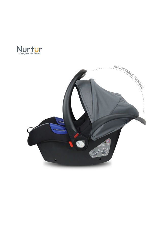 Nemo Baby Carrier Adjustable Canopy and Handle Extra Protection 3 Point Safety Harness Suitable from 0 months to 12 months Upto 13kg BlackLight Grey Official Product