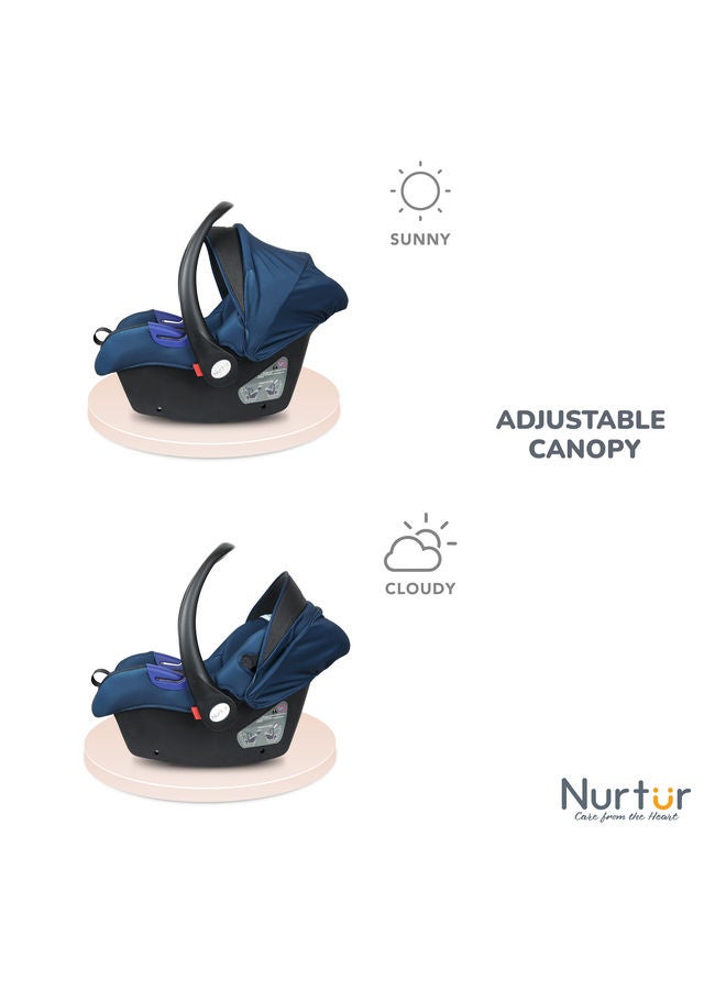 Nemo Baby Carrier Adjustable Canopy and Handle Extra Protection 3 Point Safety Harness Suitable from 0 months to 12 months Upto 13kg Blue Official Product