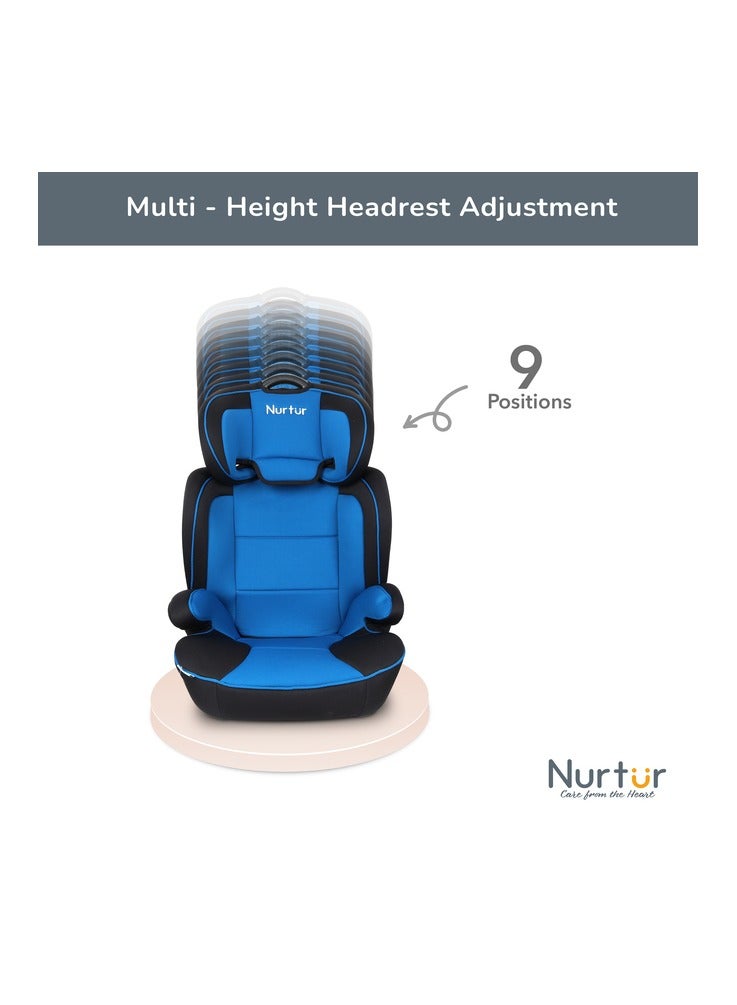 Jupiter BabyKids 3in1 Car Seat Booster Seat Adjustable Backrest Extra Protection 5Point Safety Harness 9 months to 12 years Upto 36kg Official Product