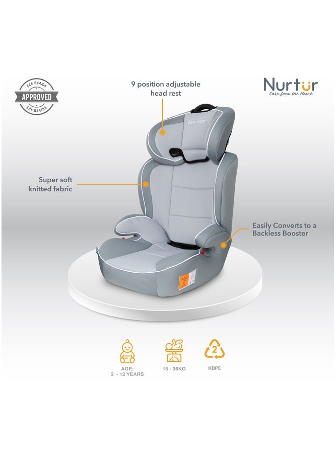 Jupiter 3 in1 Car Seat Booster Seat Adjustable Backrest Extra Protection 5Point Safety Harness 9 months to 12 years Upto 36kg Official Product