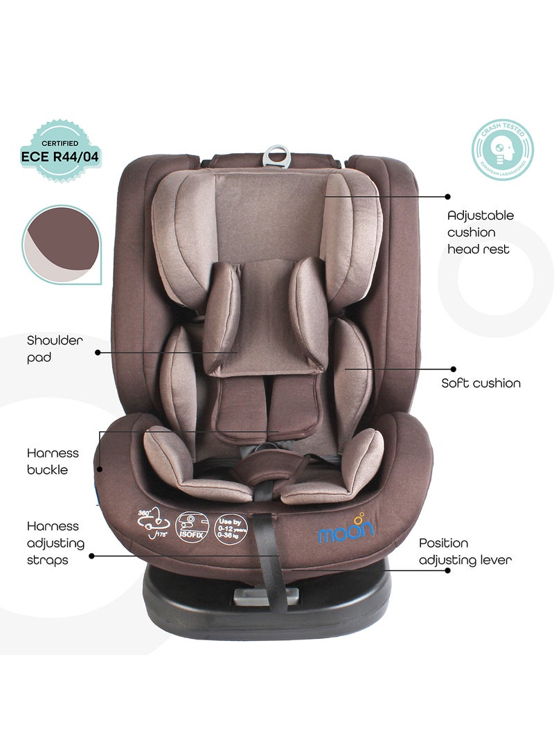 Rover -Baby/Infant Car seat Group:(0+,1,2,3) (0-12 years) 360° Rotate  - Brown