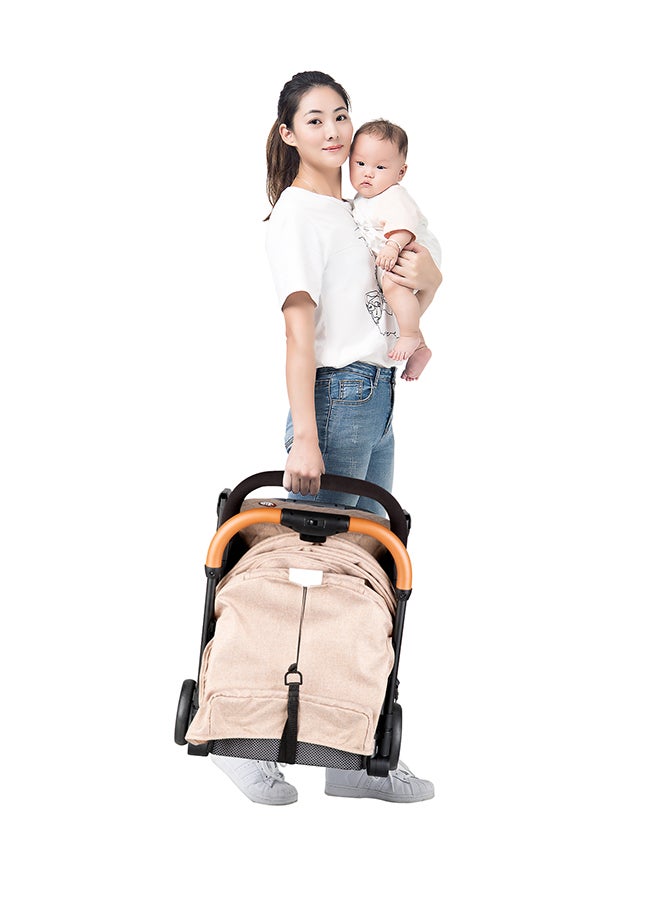 Travel Lite Stroller With Sunveno Diaper Bag With USB Embroidery And Stroller Hooks - Multicolour