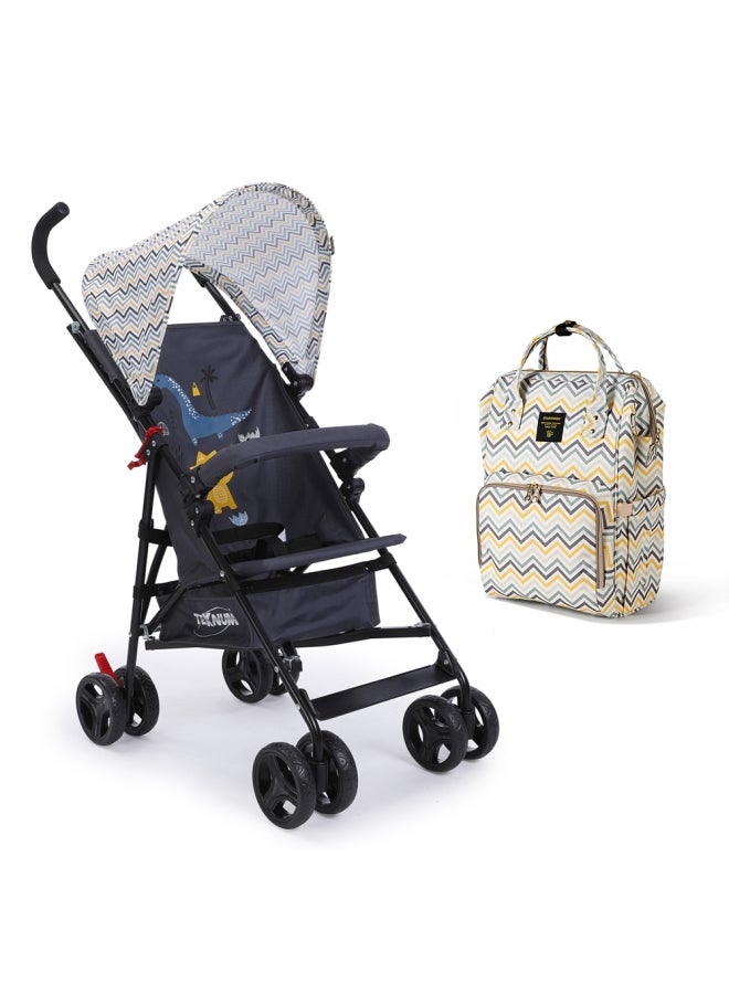 Stroller And Diaper Bag - Yellow Wave