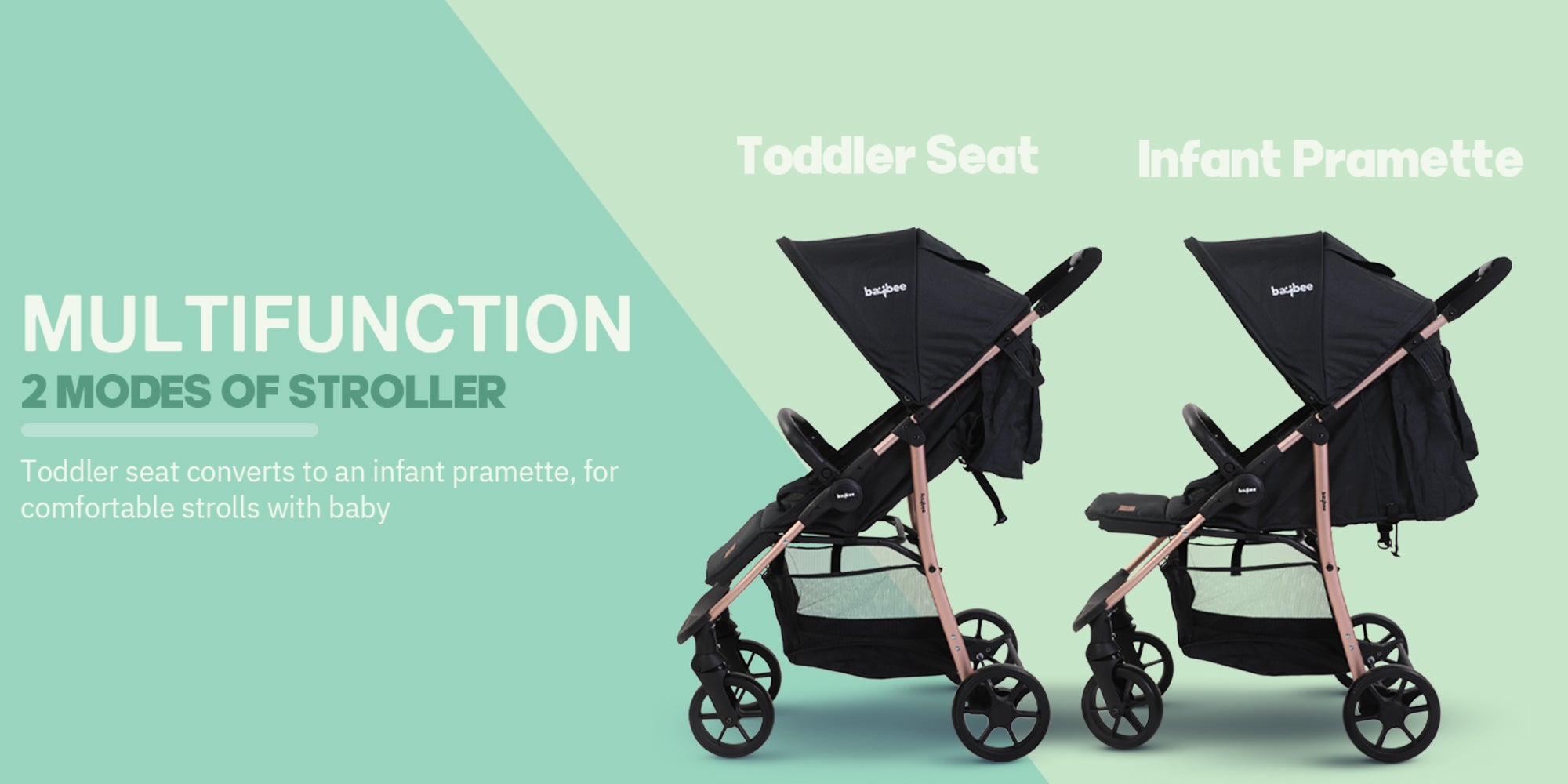 Infant Baby Pram Stroller for Newborn Babies with Aluminium Frame 3 Position Adjustable Seat Canopy Bassinet Large Wheels Baby Stroller for Baby Toddlers 0 to 3 Years Boy Girl Grey