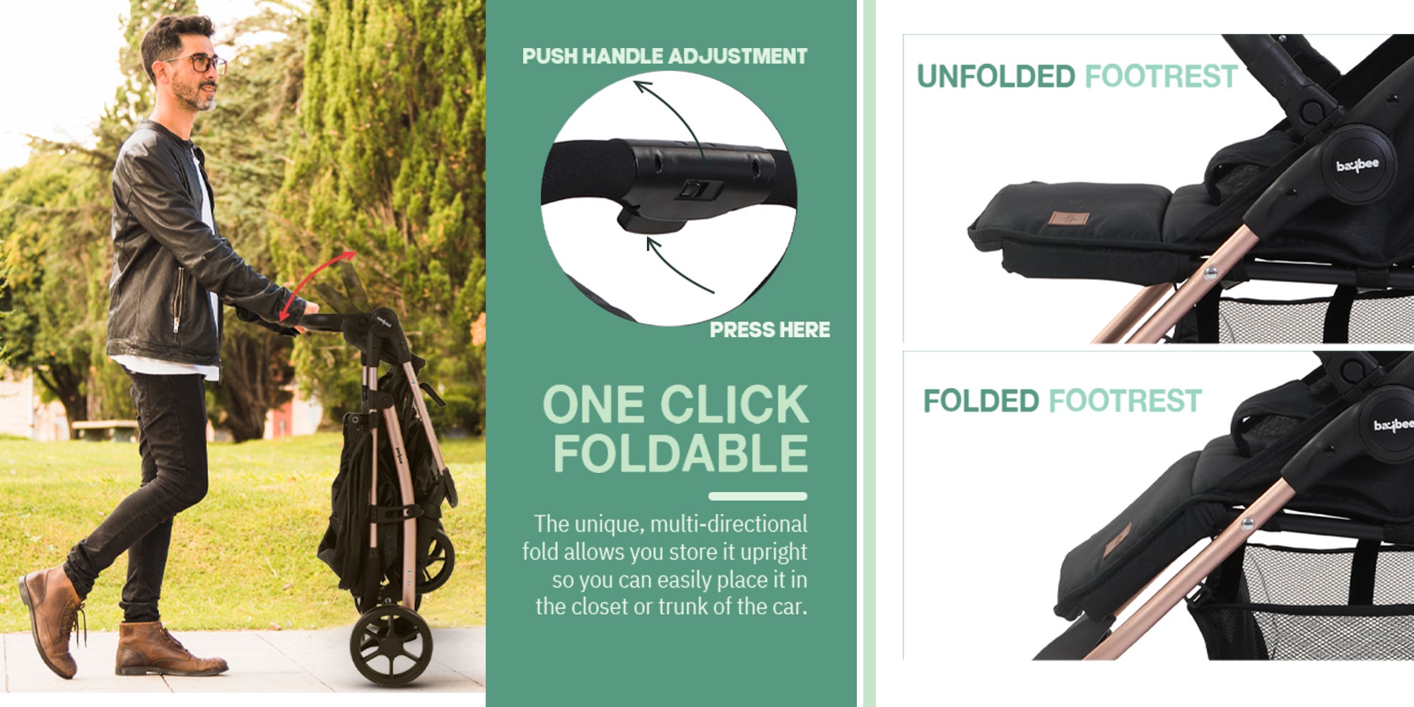 Infant Baby Pram Stroller for Newborn Babies with Aluminium Frame 3 Position Adjustable Seat Canopy Bassinet Large Wheels Baby Stroller for Baby Toddlers 0 to 3 Years Boy Girl Grey