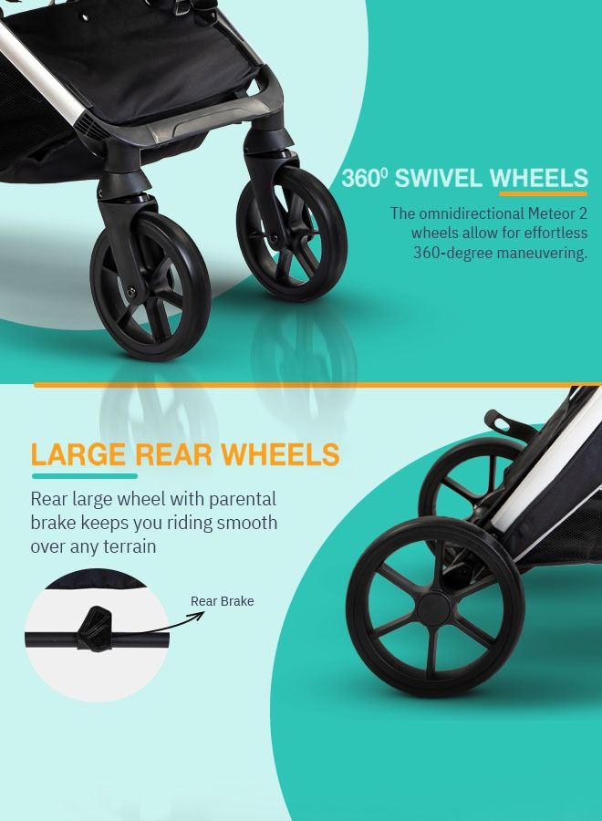 3 In 1 Convertible Baby Pram Stroller With Car Seat Combo Aluminium Frame 3 Position Adjustable Canopy Reversible Seat Travel System Stroller For Baby Toddlers 0-3 Years Boys Girls Rose Gold