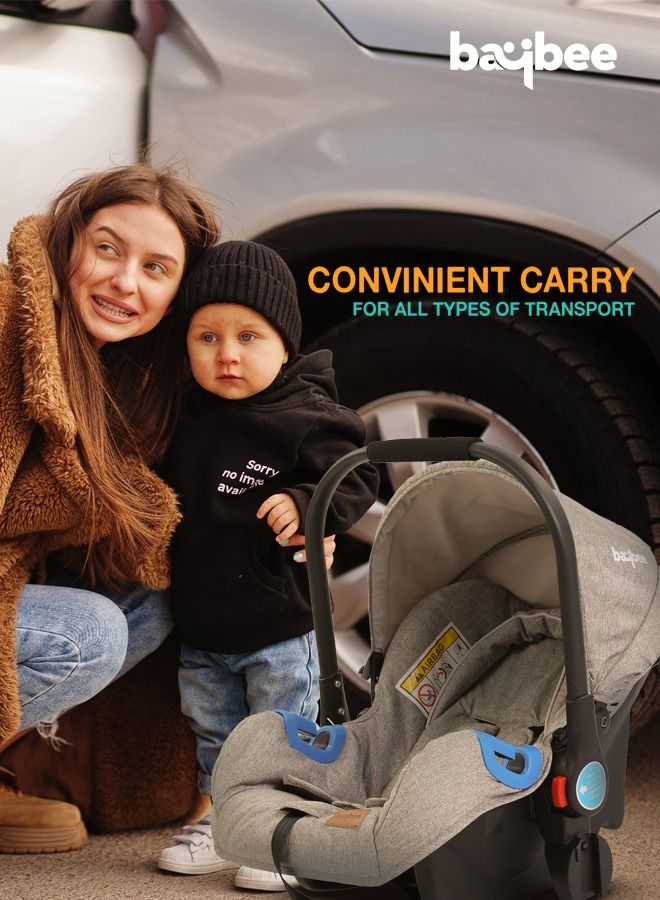 3 In 1 Convertible Baby Pram Stroller With Car Seat Combo Aluminium Frame 3 Position Adjustable Canopy Reversible Seat Travel System Stroller For Baby Toddlers 0-3 Years Boys Girls Silver
