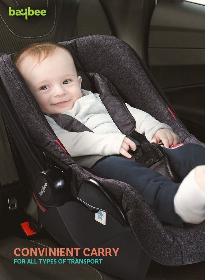 Baybee Convertible Baby Pram Stroller with Car Seat Combo Baby Stroller with Metal Frame Bassinet 3 Position Adjustable Seat Canopy Travel System Stroller For Baby Toddlers 0-3 Years Boys Girls Black