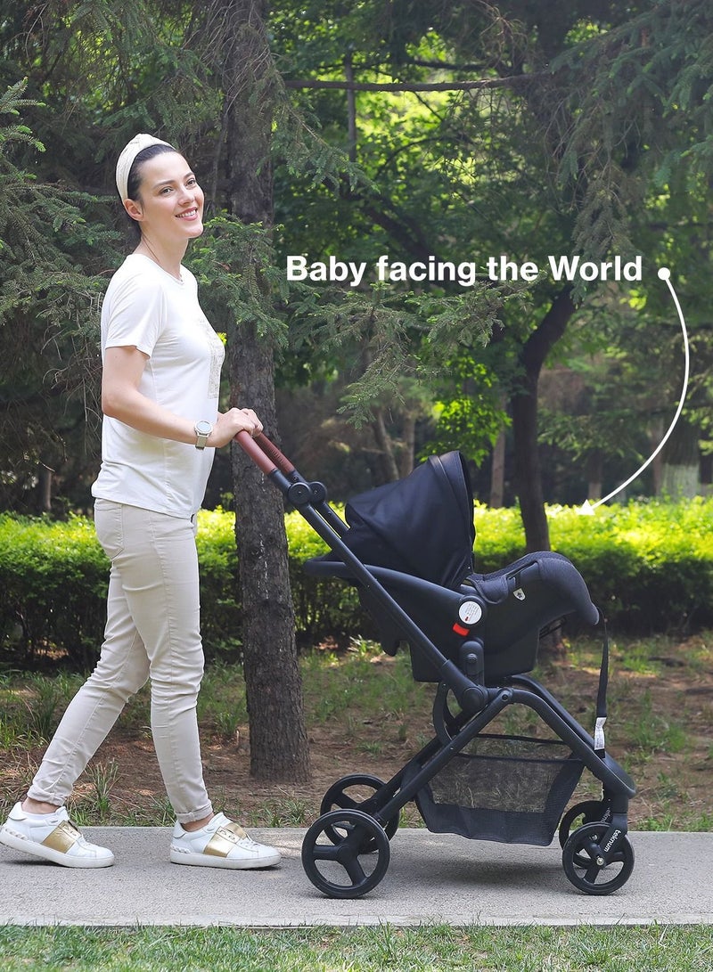 Stroll - 1 Travel System With Reversible Stroller And Compacto Baby Car Seat - Grey