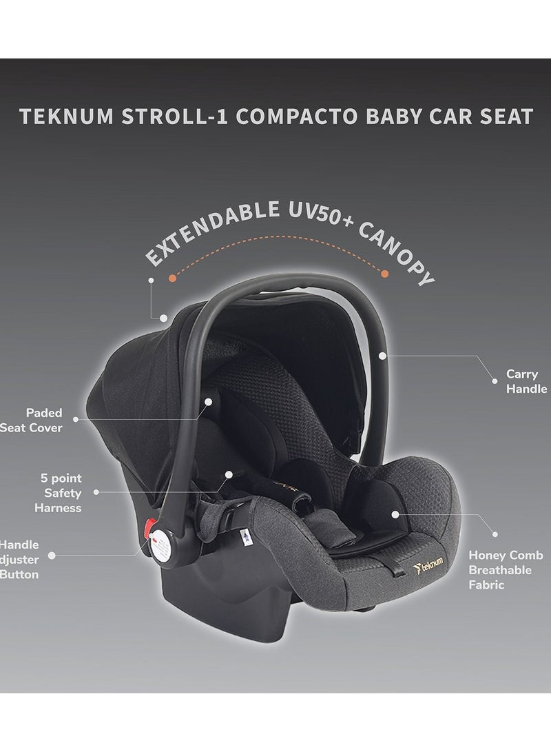 Stroll - 1 Travel System With Reversible Stroller And Compacto Baby Car Seat - Grey