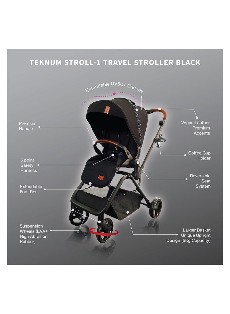 Stroll - 1 Travel System With Teknum Stroll, 0 - 4 Years, Upto 22Kg - Black