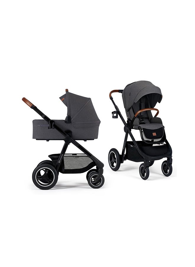 Multifunctional Pushchair 2In1 Everyday, Baby Pram, With Xl Carrycot, For All Terrain, Waterproof Upf50+ Material, Foldable, Easy To Transport, Practical Accessoires, Up To 22Kg - Dark Grey