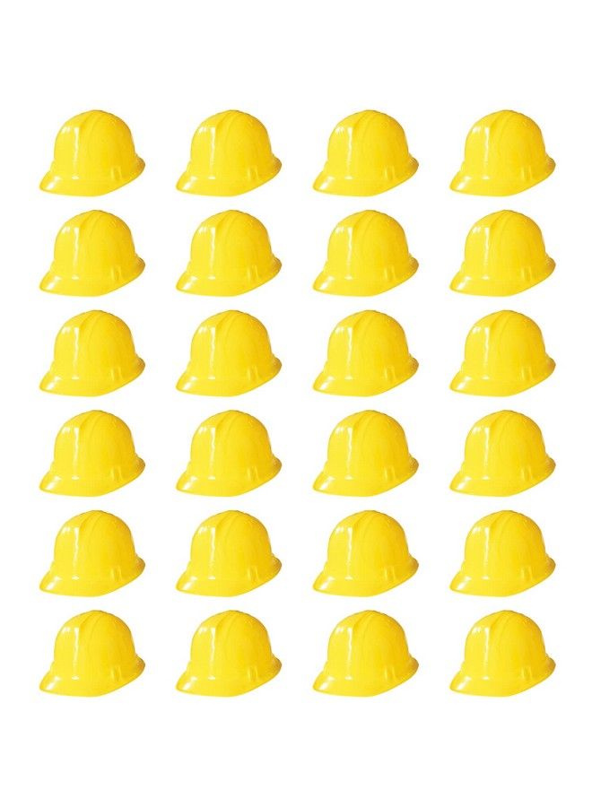Construction Party Hats Toy, Yellow Soft Plastic Hats For Kids, Construction Party Dress Up Accessories (Pack Of 24)