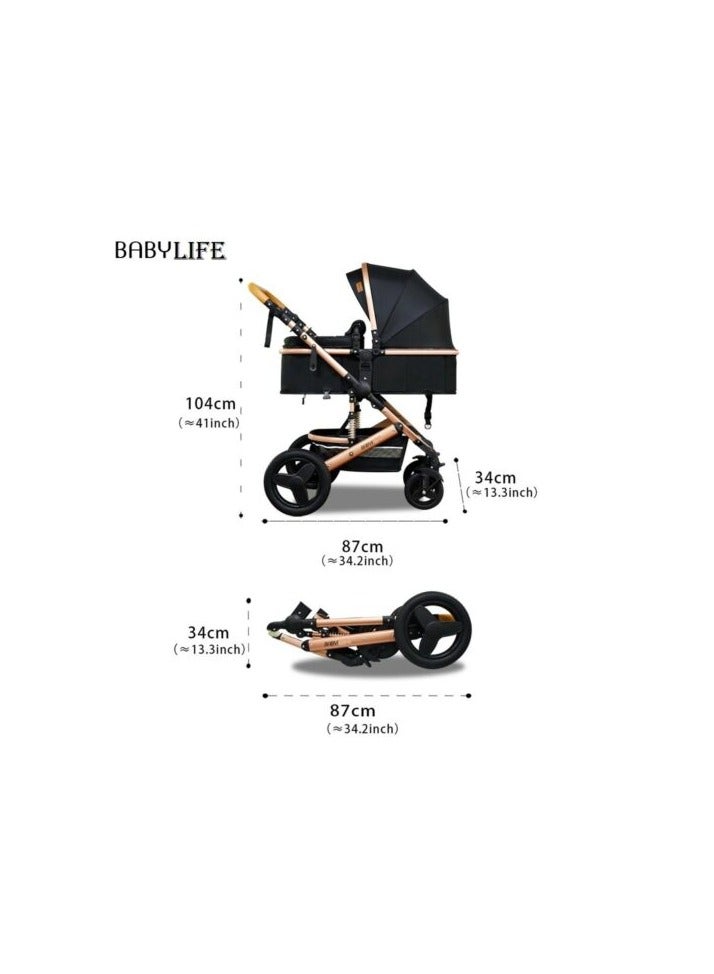 Belecoo Baby Stroller High View With Shock Absorption System