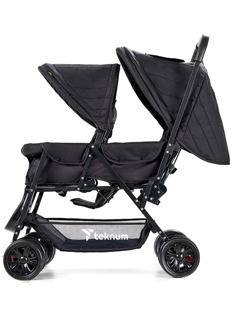 Double Baby Stroller Pram - Black