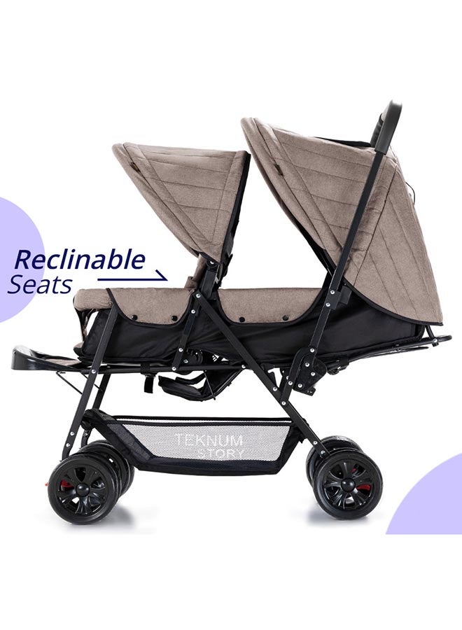 Double Baby Stroller - Multicolour