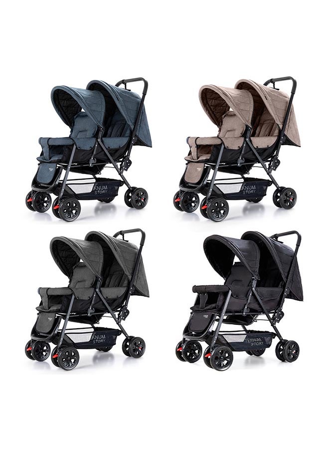 Double Baby Stroller - Dark Grey