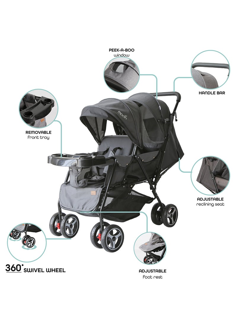 Pair Twin Stroller -Black