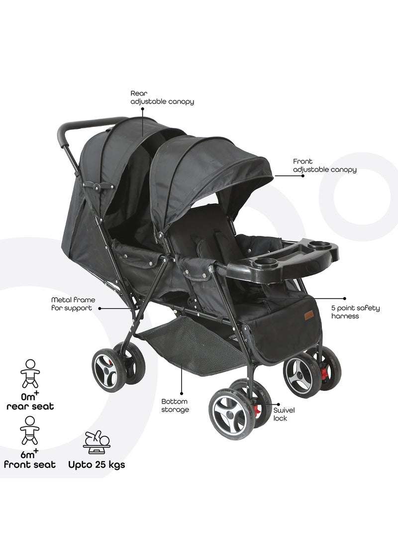 Pair Twin Stroller -Black