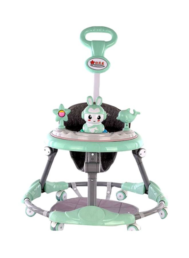 Anti-Rollover Baby Walker With Push Handle Bar