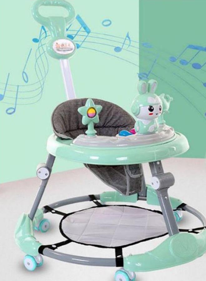 Anti-Rollover Baby Walker With Push Handle Bar