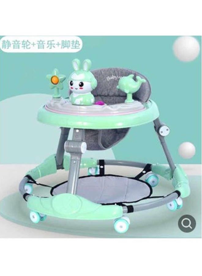 Anti-Rollover Baby Walker With Push Handle Bar
