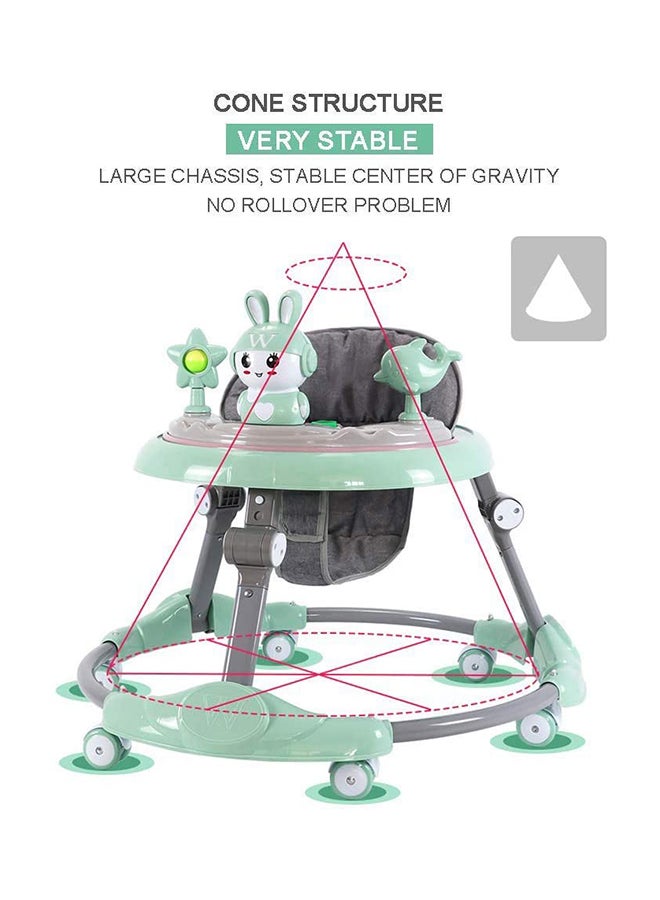 Baby Push Walker With Handle Adjustable Height Baby Walker With Push Handle, 360 Degree Rotating Wheels