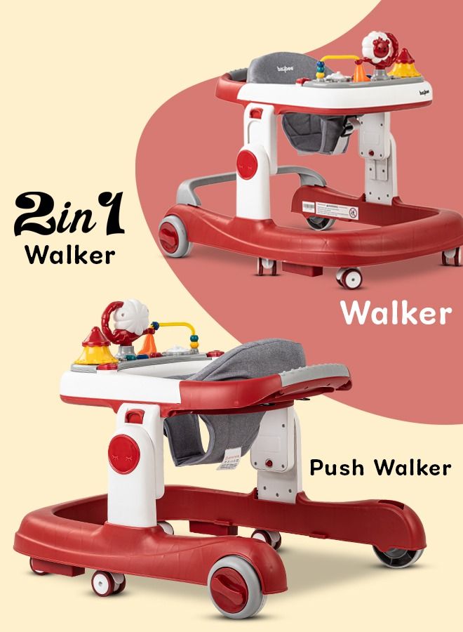 Astro 2 in 1 Baby Walker Round Kids Walker With 3 Adjustable Height Musical Toy