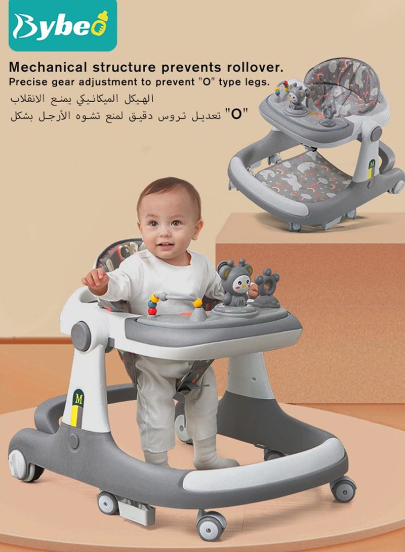 3 In 1 Baby Walker With Parent Push Handle And Big Comfortable Seat Cushion For Infants Children