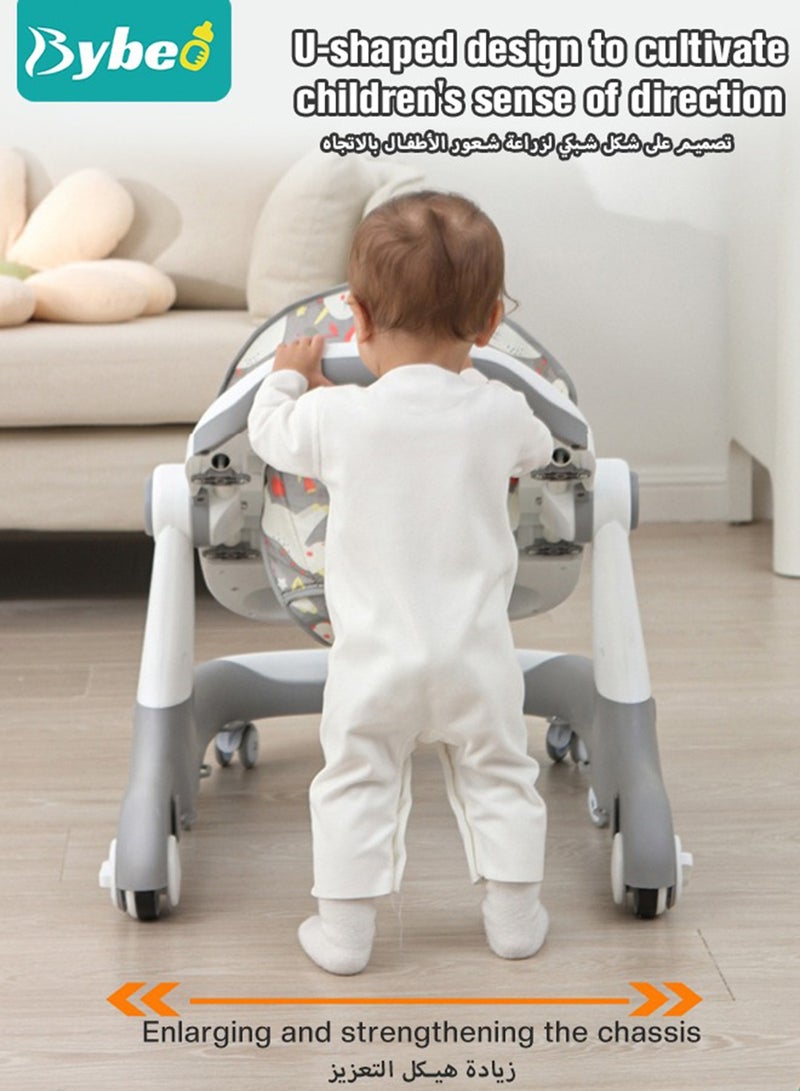 3 In 1 Baby Walker With Parent Push Handle And Big Comfortable Seat Cushion For Infants Children