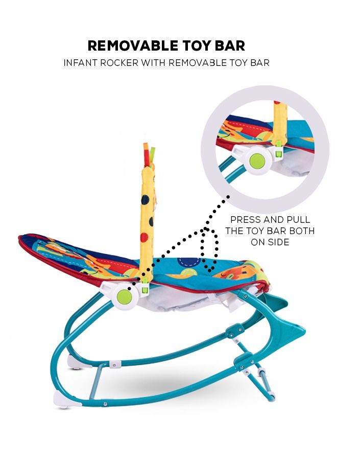 Nora Baby Bouncer And Rocker Chair With Soothing Vibrations Multi Position Recline 3 Point Safety Belt Removable Toys For 0 To 2 Years Boys Girls Green